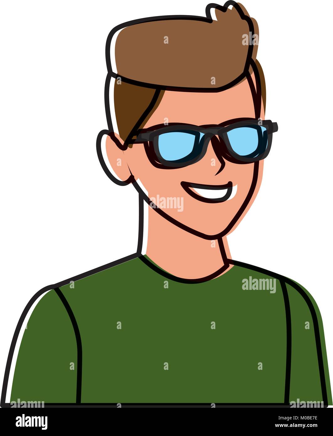 Young man with sunglasses cartoon Stock Vector Image & Art - Alamy