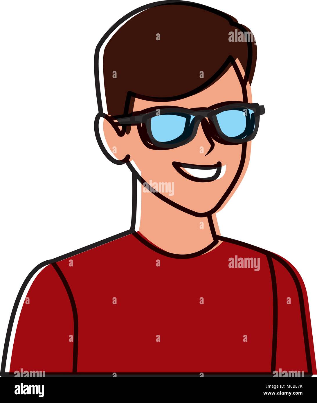 Young man with sunglasses cartoon Stock Vector Image & Art - Alamy