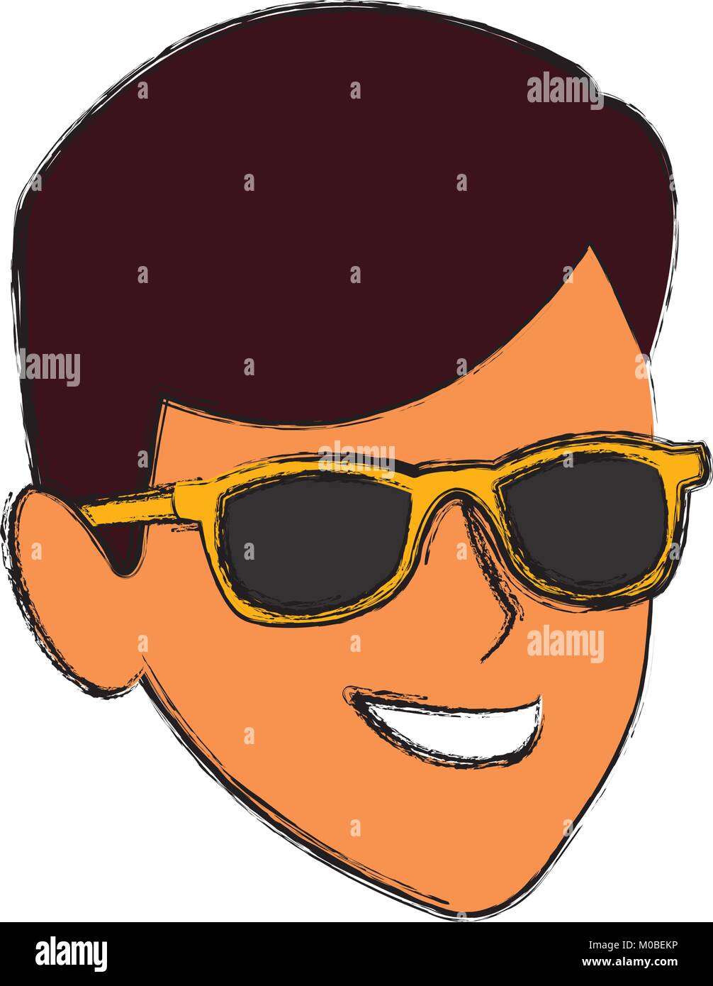 Young man with sunglasses cartoon Stock Vector Image & Art - Alamy
