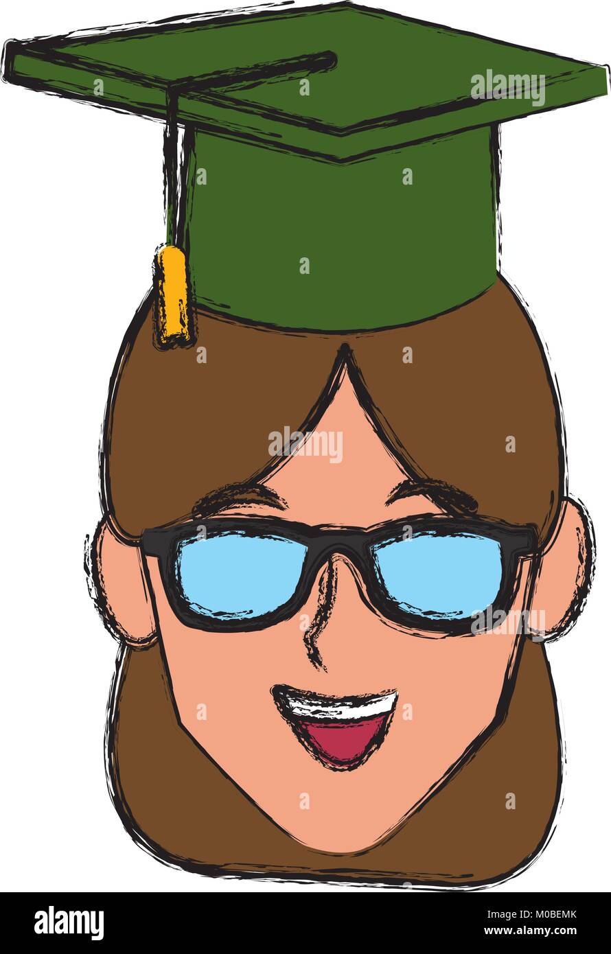 Student woman with graduation hat Stock Vector Image & Art - Alamy