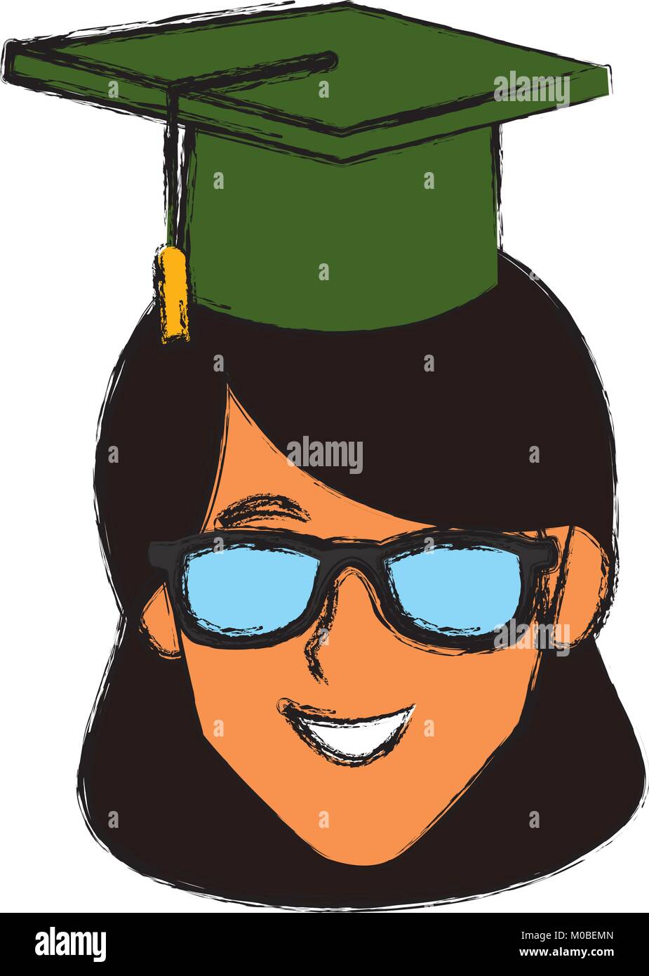 Student woman with graduation hat Stock Vector Image & Art - Alamy