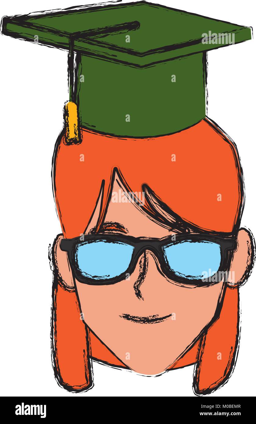 Student woman with graduation hat Stock Vector Image & Art - Alamy