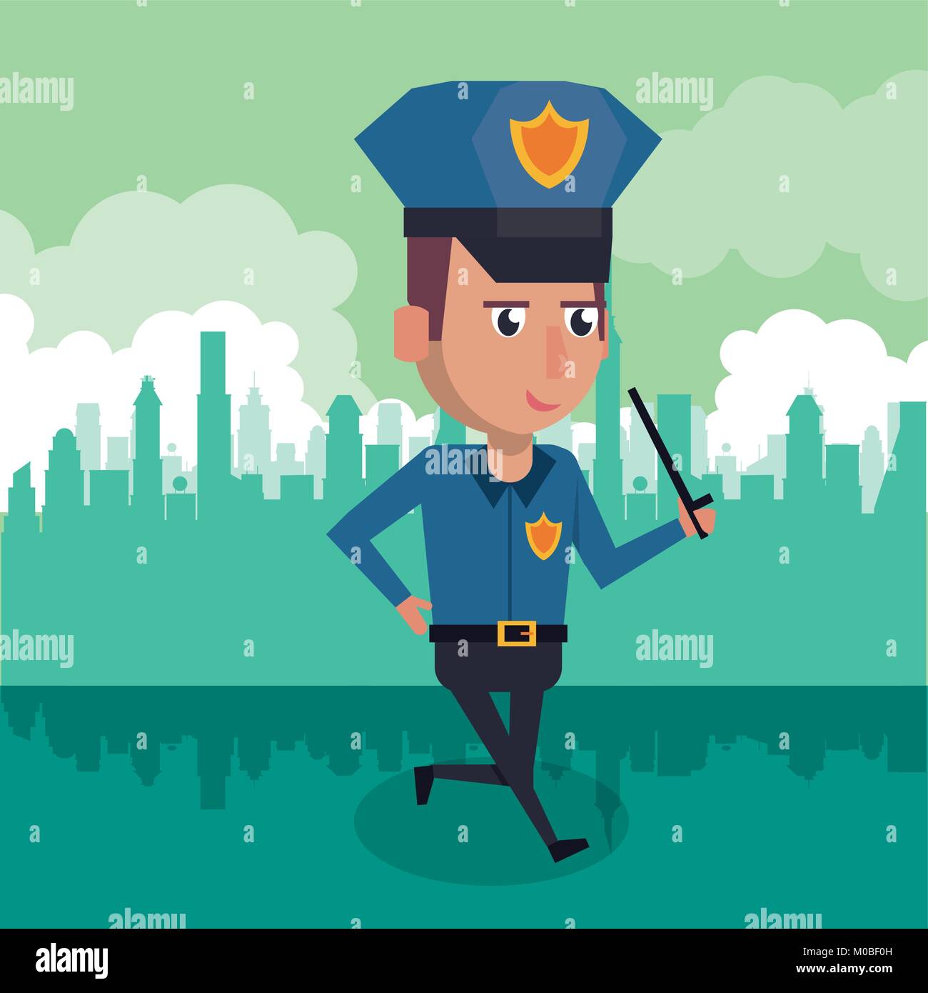 Standing policeman with baton hi-res stock photography and images - Alamy