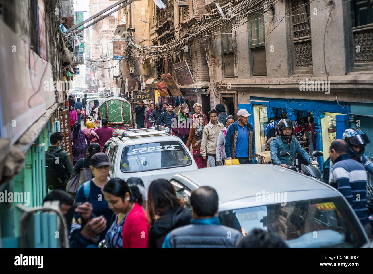 traffic jam, Kathmandu, Nepal, Asia Stock Photo Alamy