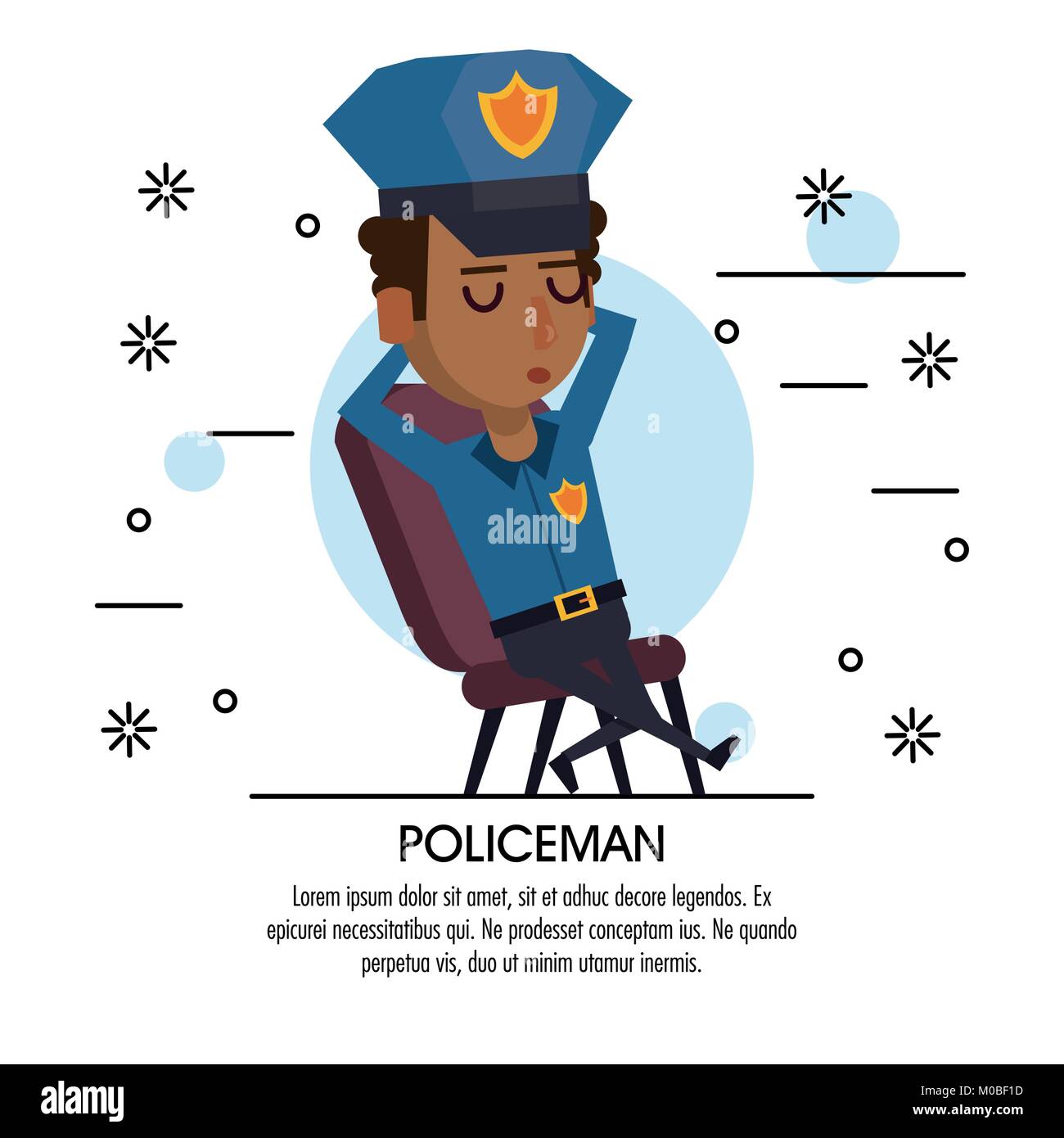 Security guard sitting chair Stock Vector Images - Alamy