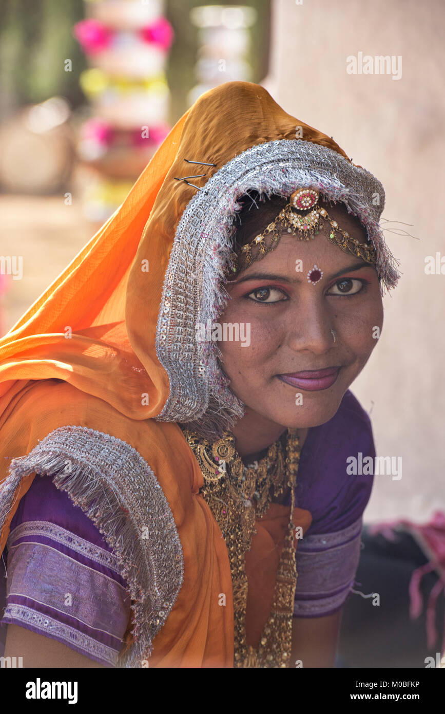 Traditional Gujarati portrait, India Stock Photo