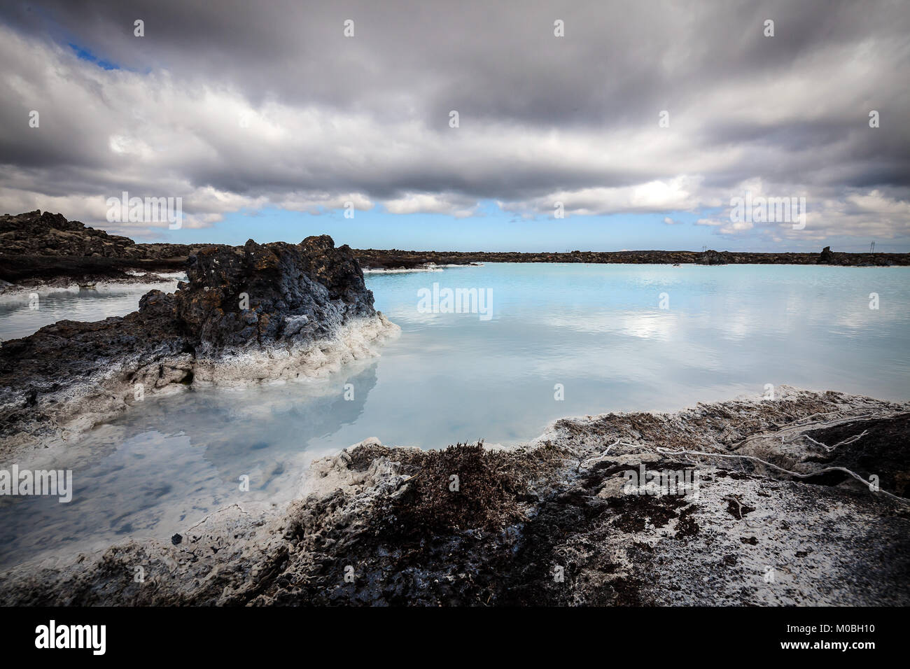 Blue Lagoon geothermal spa is one of the most visited attractions in Iceland. Stock Photo