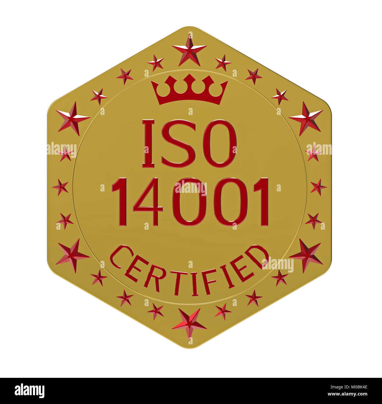 ISO 14001 standard, environmental management system, 3D render, isolated on white Stock Photo