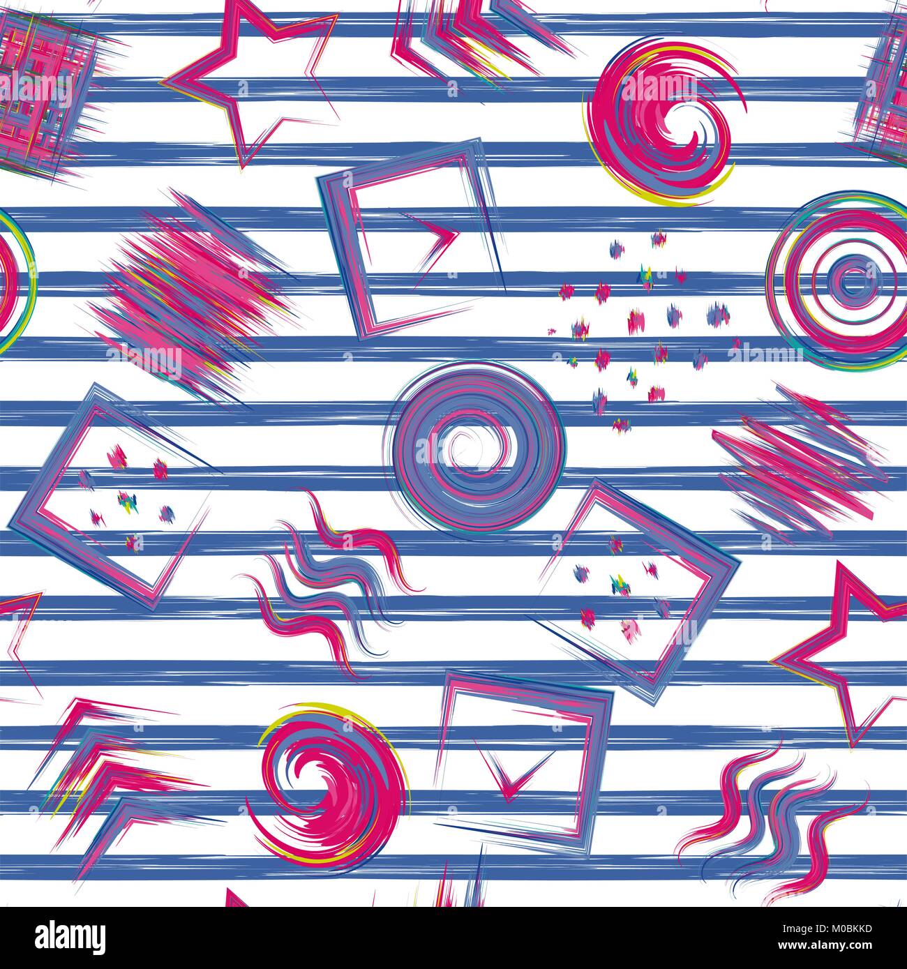 Abstract striped seamless pattern . Creative vector background with ...