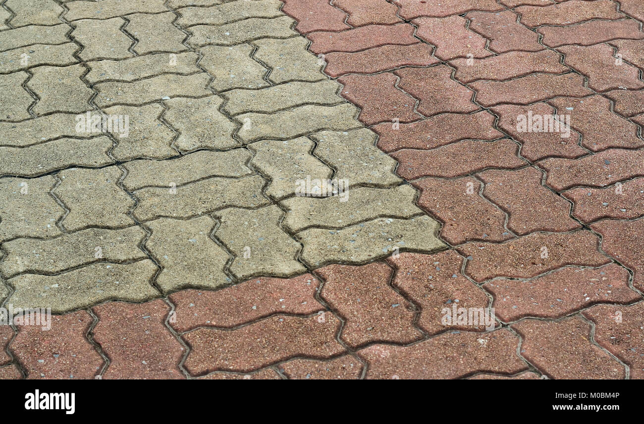 Patterned brick walkway cement Stock Photo Alamy
