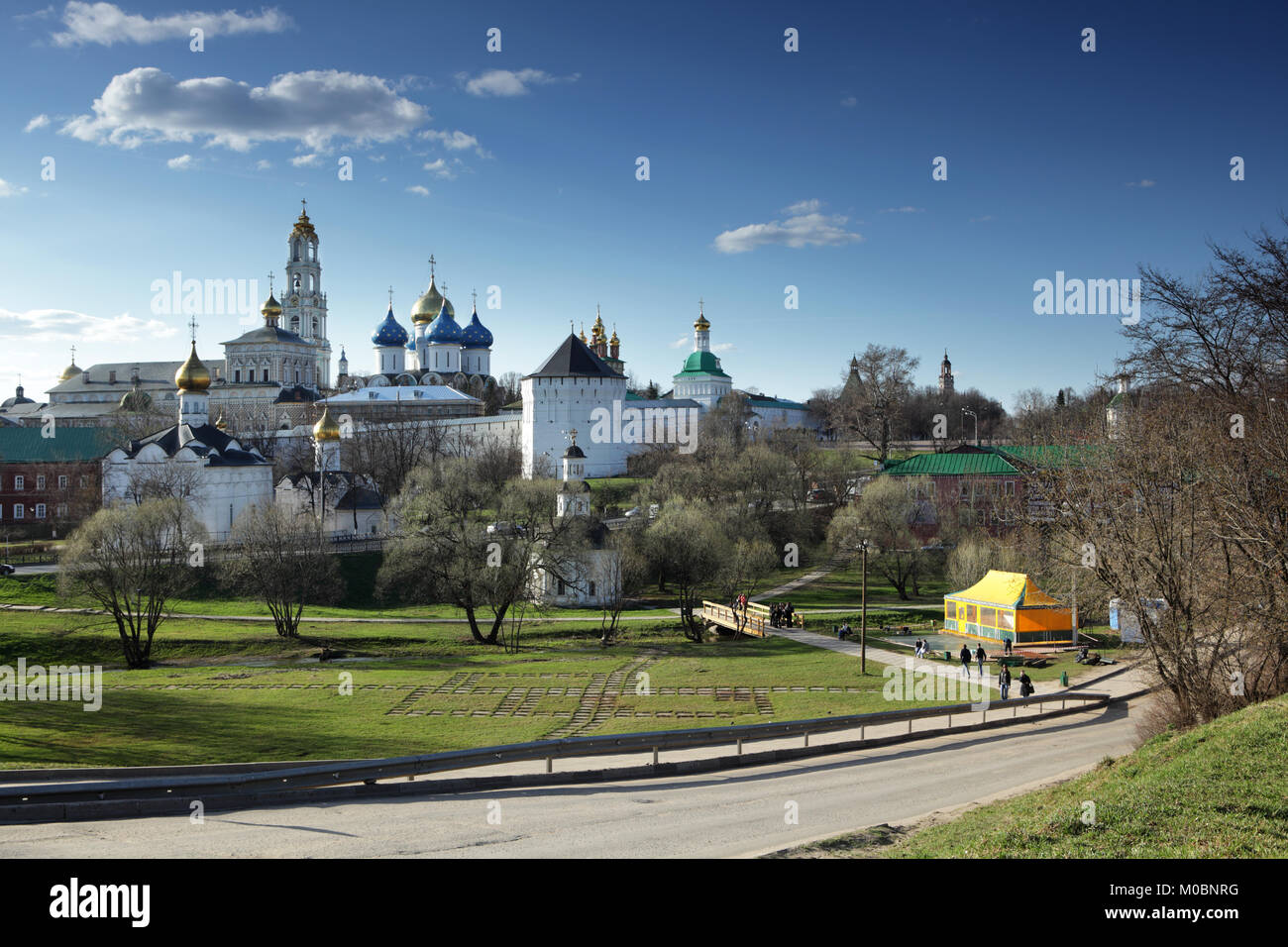 Sergiyev Posad, Russia - April 29, 2011: View to Trinity Lavra of St. Sergius in a springtime day. Since 1993, the Lavra is listed as UNESCO World Her Stock Photo