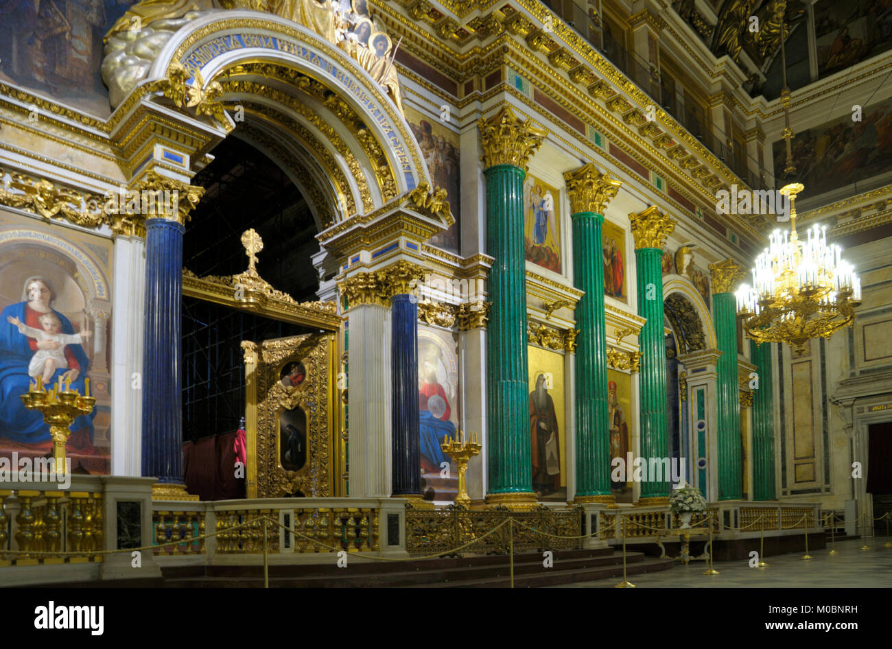 St. Petersburg, Russia - June 30, 2008: Interior of St. Isaacs cathedral. Stock Photo