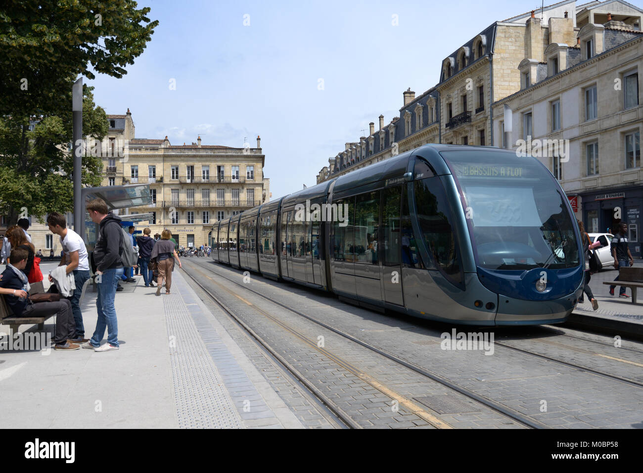 Bordeaux France June 27 2013 Modern Tram In The Center Of Bordeaux Bordeaux France June 27 2013 Modern Tram In The Center Of Bordeaux