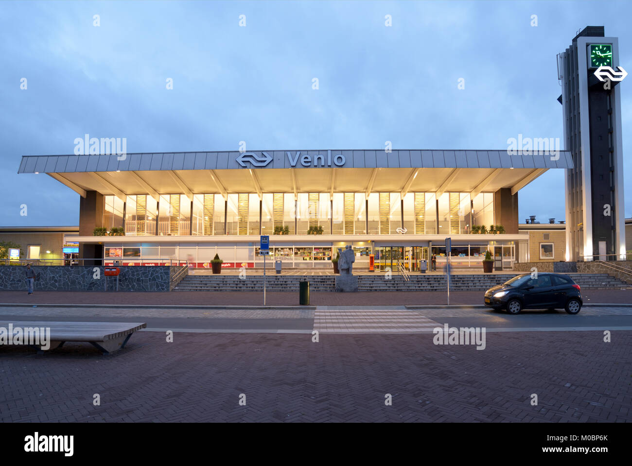 Venlo, Netherlands - June 22, 2013: Train station in Venlo, Netherlands on June 22, 2013. Each year in august the city hosts the Zomerparkfeest, summe Stock Photo