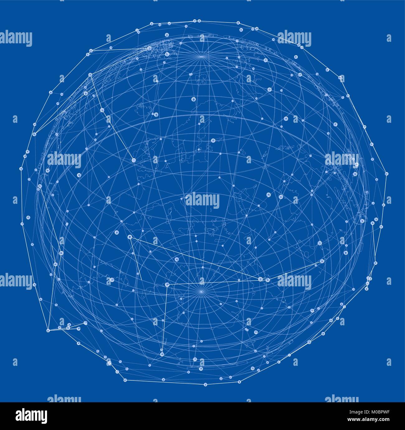 Close up of Earth and network lines on top of it Stock Vector Image ...