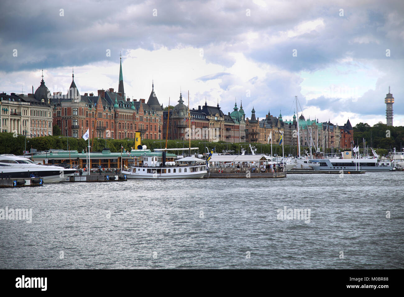 STOCKHOLM, SWEDEN - AUGUST 20, 2016: Many people walk and visit on ...