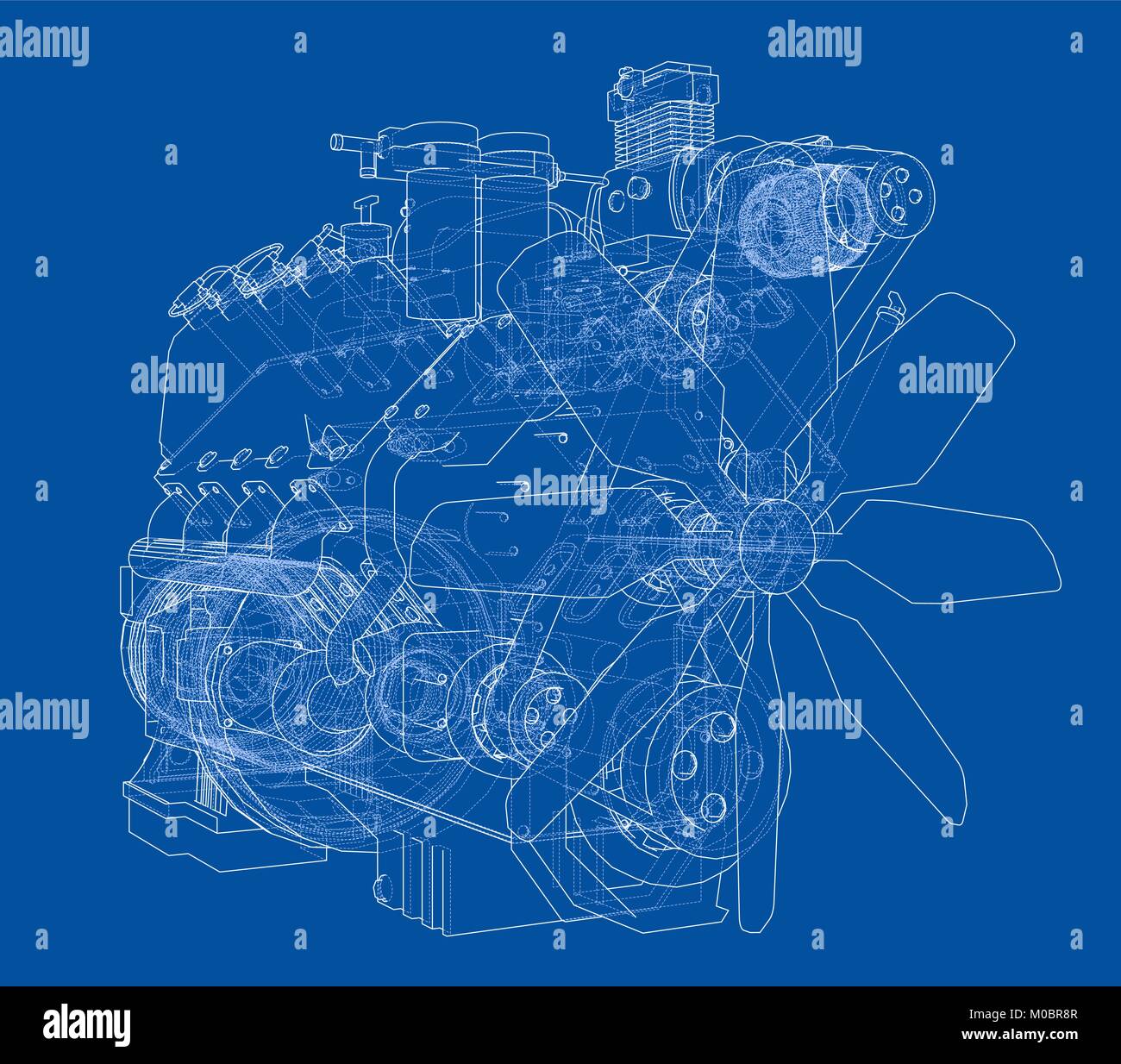 Car engine. Vector rendering of 3d Stock Vector Image & Art - Alamy