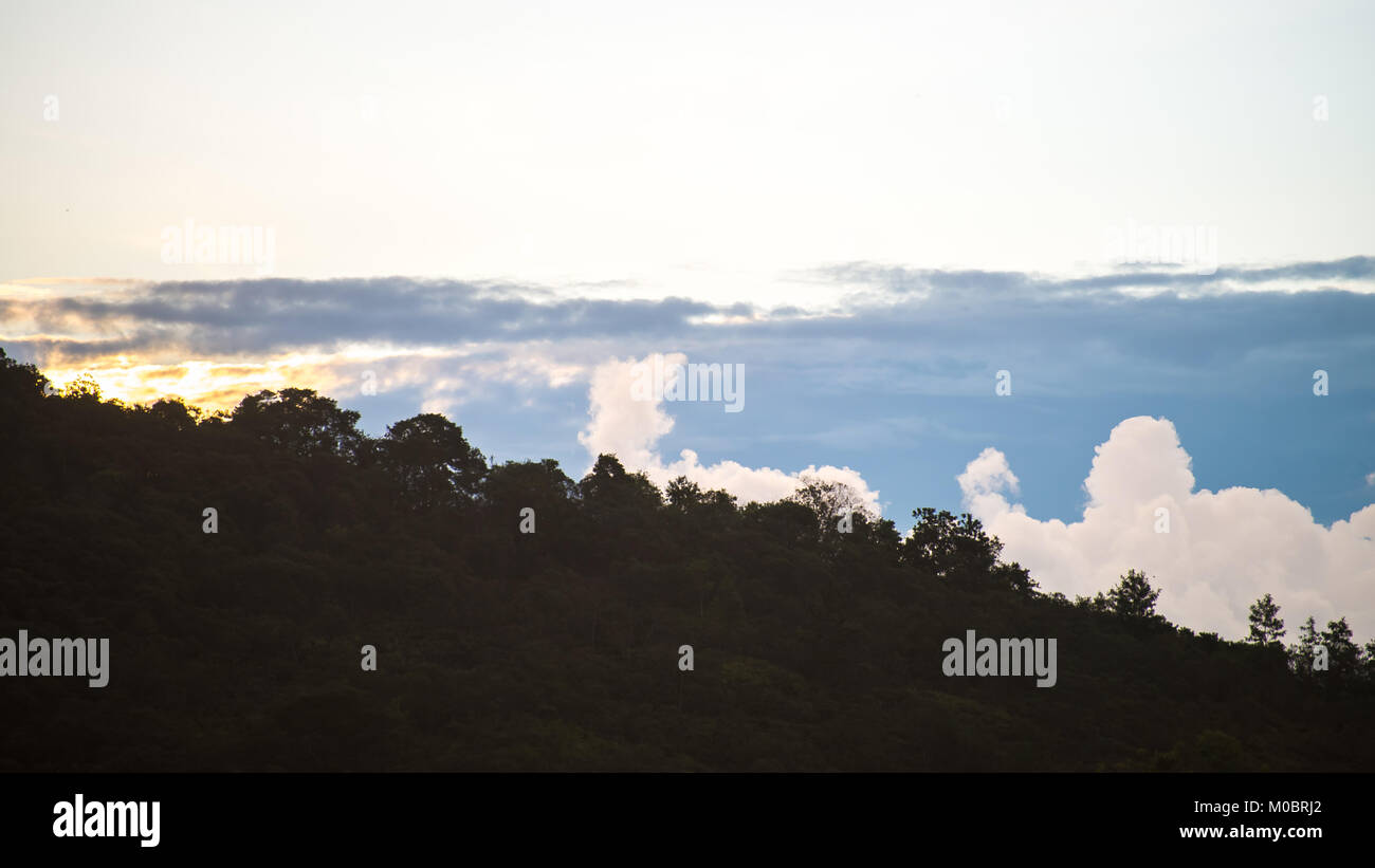 beautiful cloud shapes on the bue bright sky as background Stock Photo