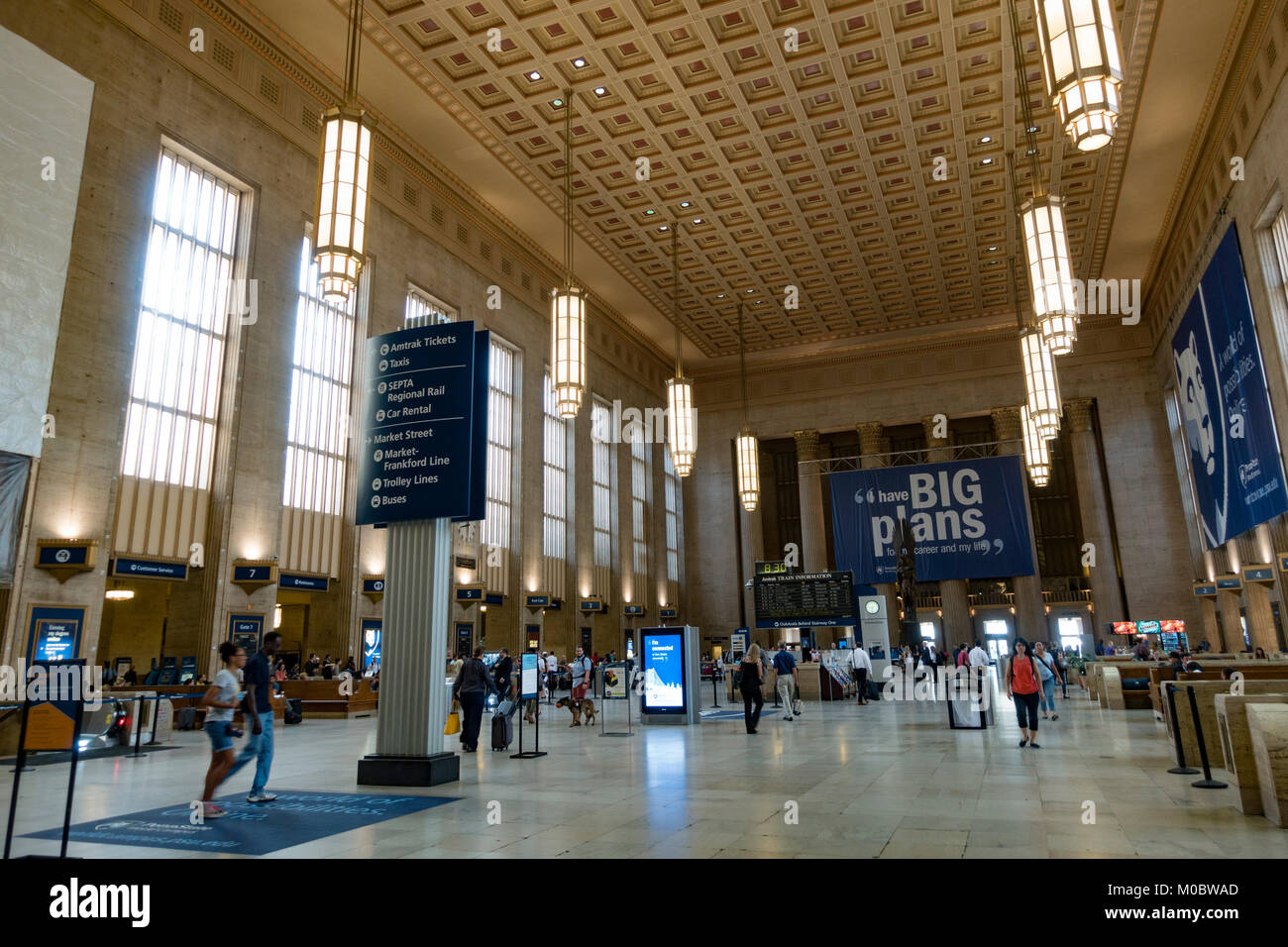 Main ticket hall in the 30th Street station in Philadelphia