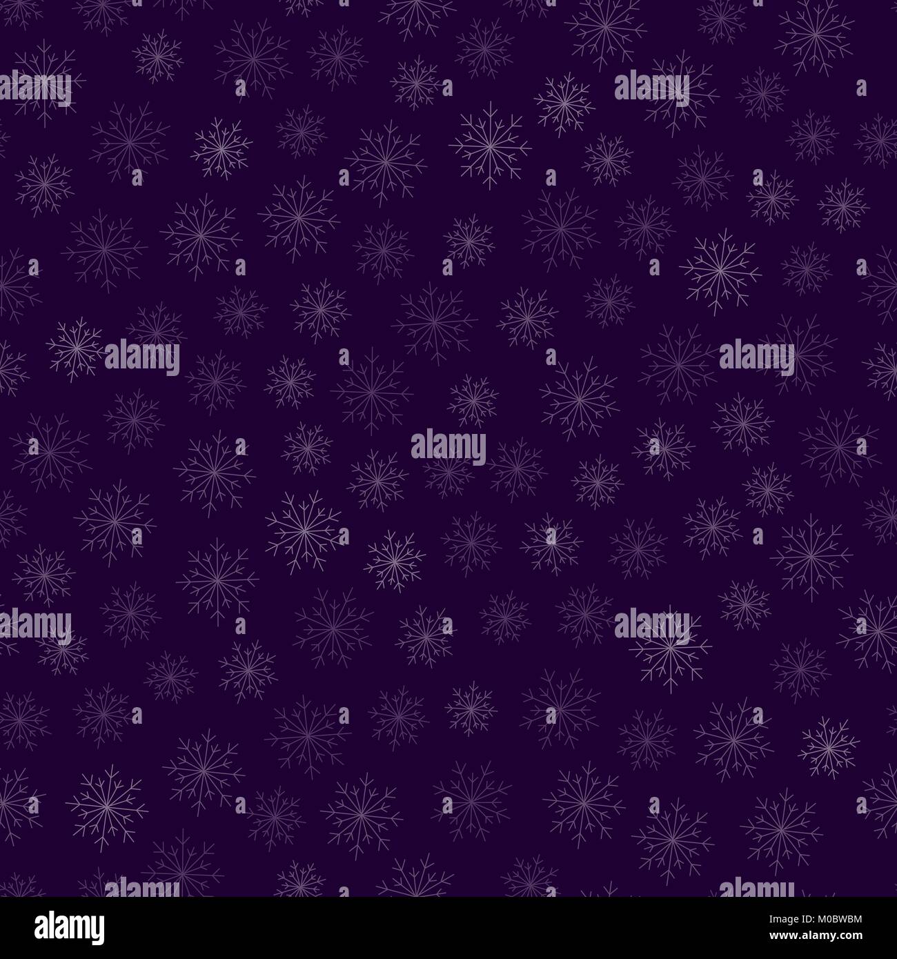 Seamless Pattern: White Snowflakes on Violet Background Stock Vector