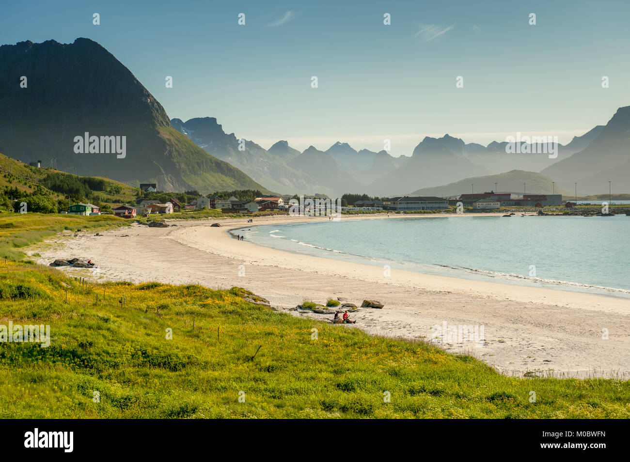 Famous White Beach At Ramberg On Lofoten Islands In Northern Norway ...