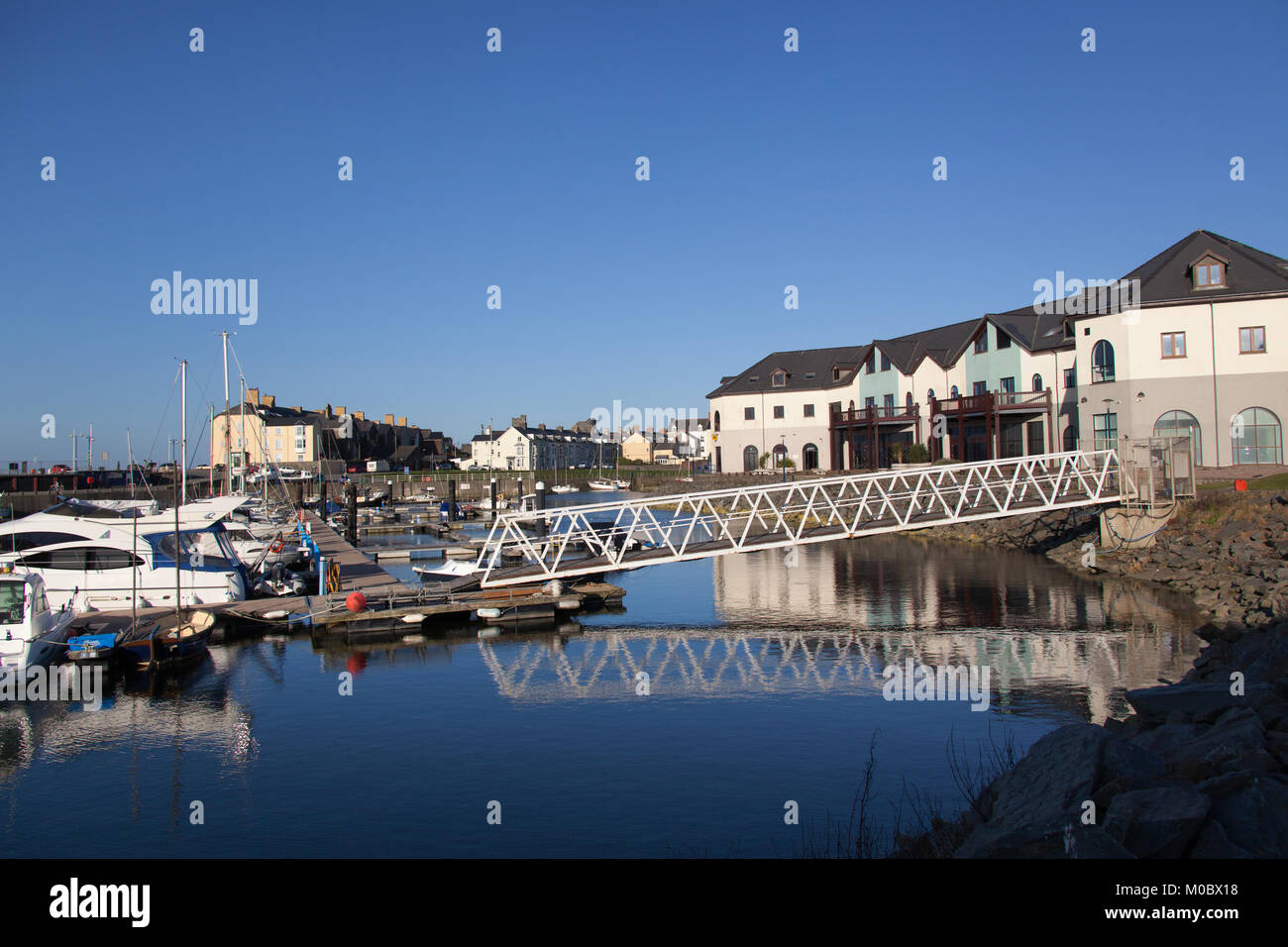 Town of Aberystwyth, Wales. Picturesque view of Aberystwyth’s harbour