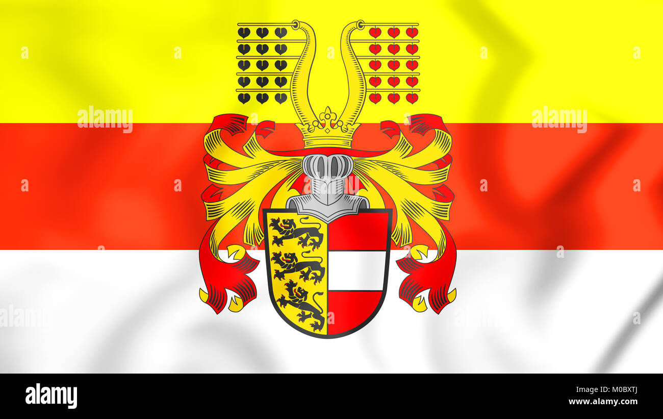 3D Flag of Carinthia, Austria. 3D Illustration. Stock Photo
