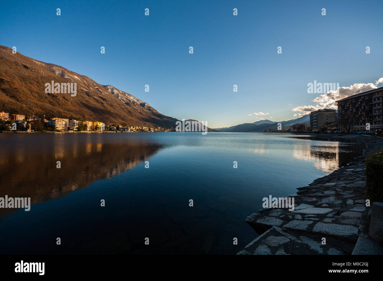Lakeside of Omegna , Omegna , Lake Orta , Verbania , Piedmont , Italy ...