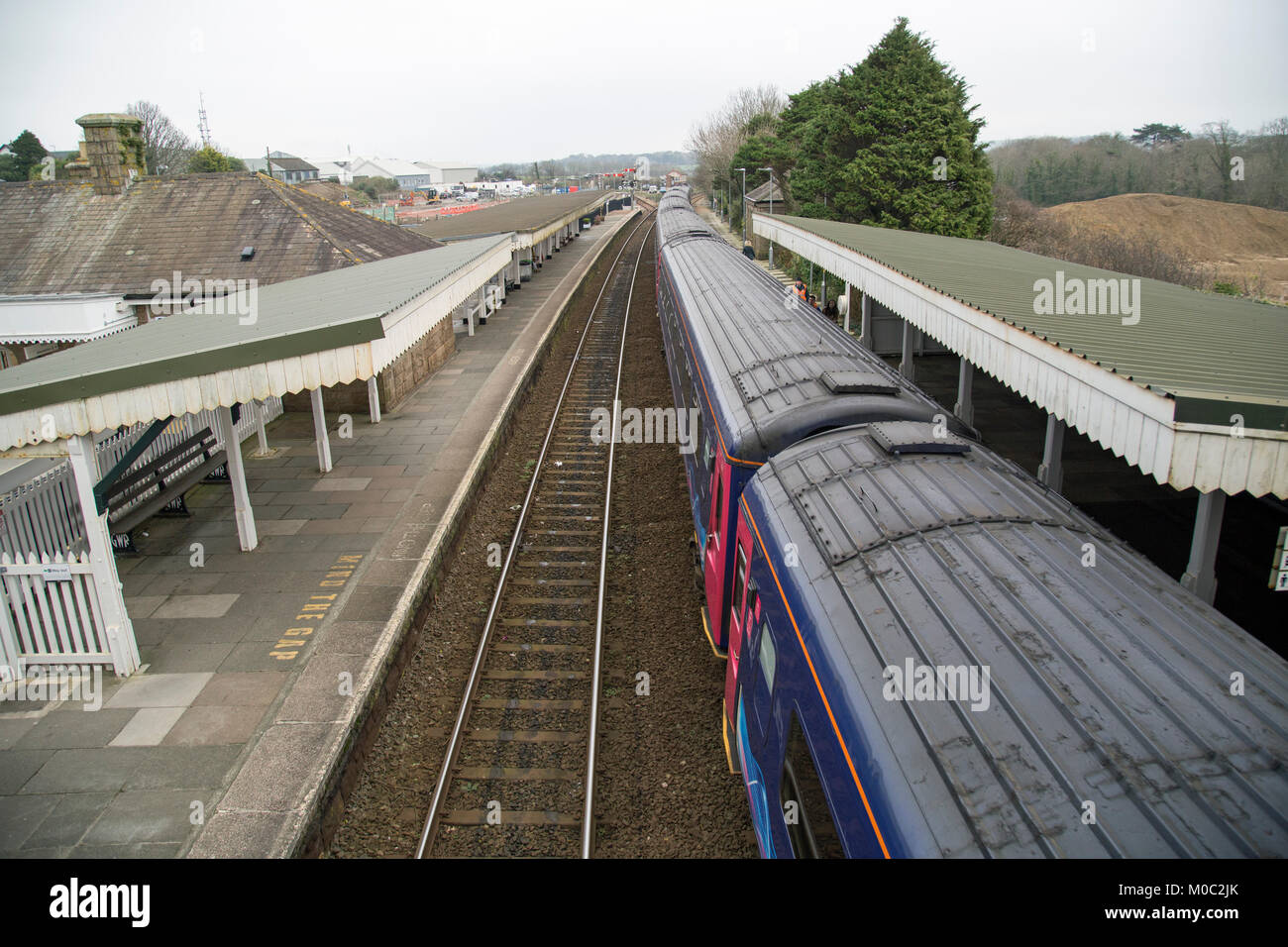 Bodmin, Cornwall, England, January 2018, A view of a train at Bodmin