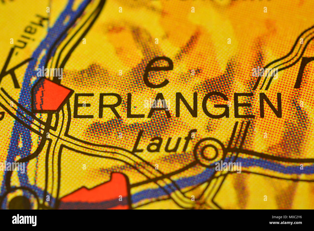 City name on the map Stock Photo - Alamy