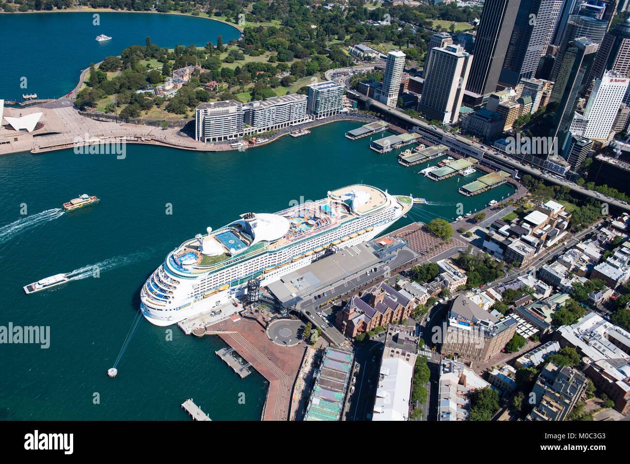 Aerial view of Circular Quay - Sydney, New South Wales, Australia Stock Photo