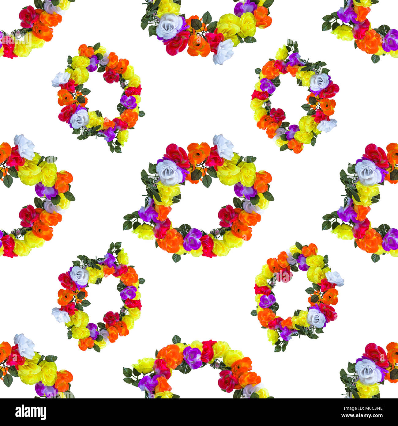 Digital photo collage technique floral collage motif seamless pattern