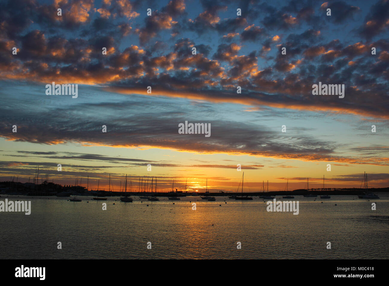 Lovely sunset at Punta del Este, Uruguay. Stock Photo