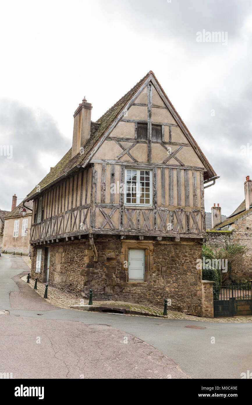 Half-timbered house in the historic old town of Autun, Saone-et-Loire, Bourgogne, France Stock Photo