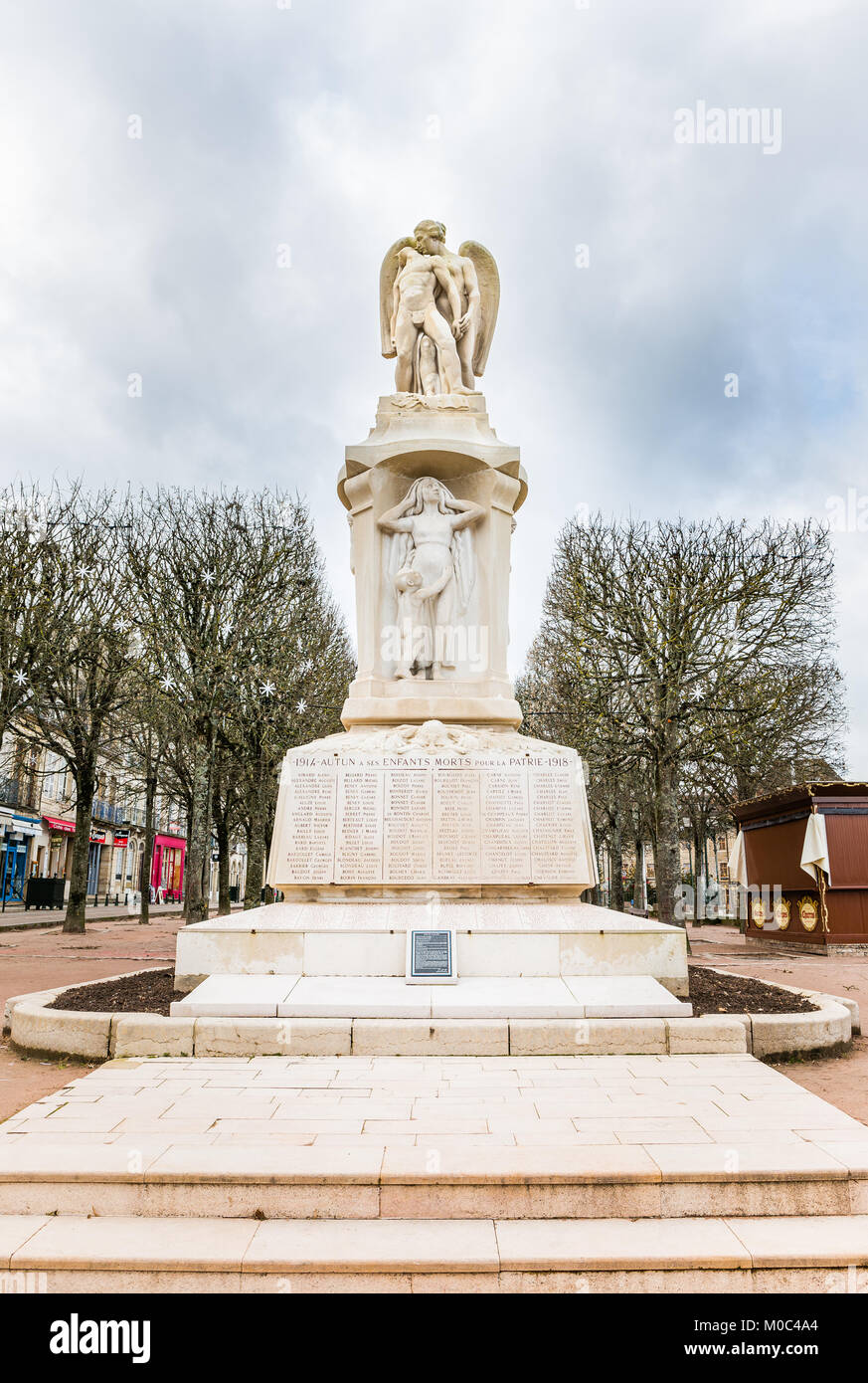 War memorial on Place du Champs-de-Mars in Autun commemorating the fallen children during World War I. Autun, Saone-et-Loire, Bourgogne, France Stock Photo
