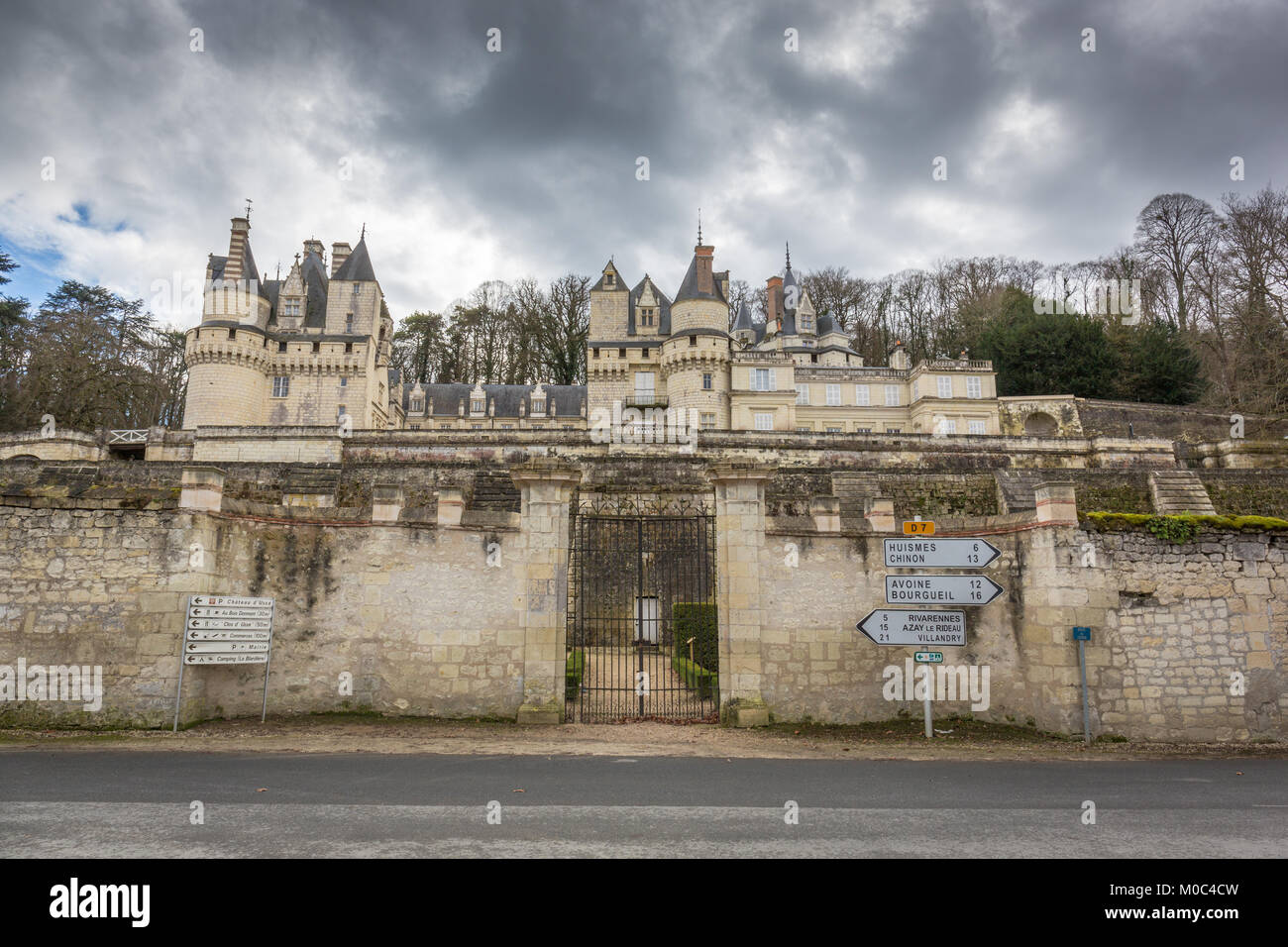 Exterior of Chateau d'Ussé in Rigny-Ussé, Indre-et-Loire, France Stock Photo