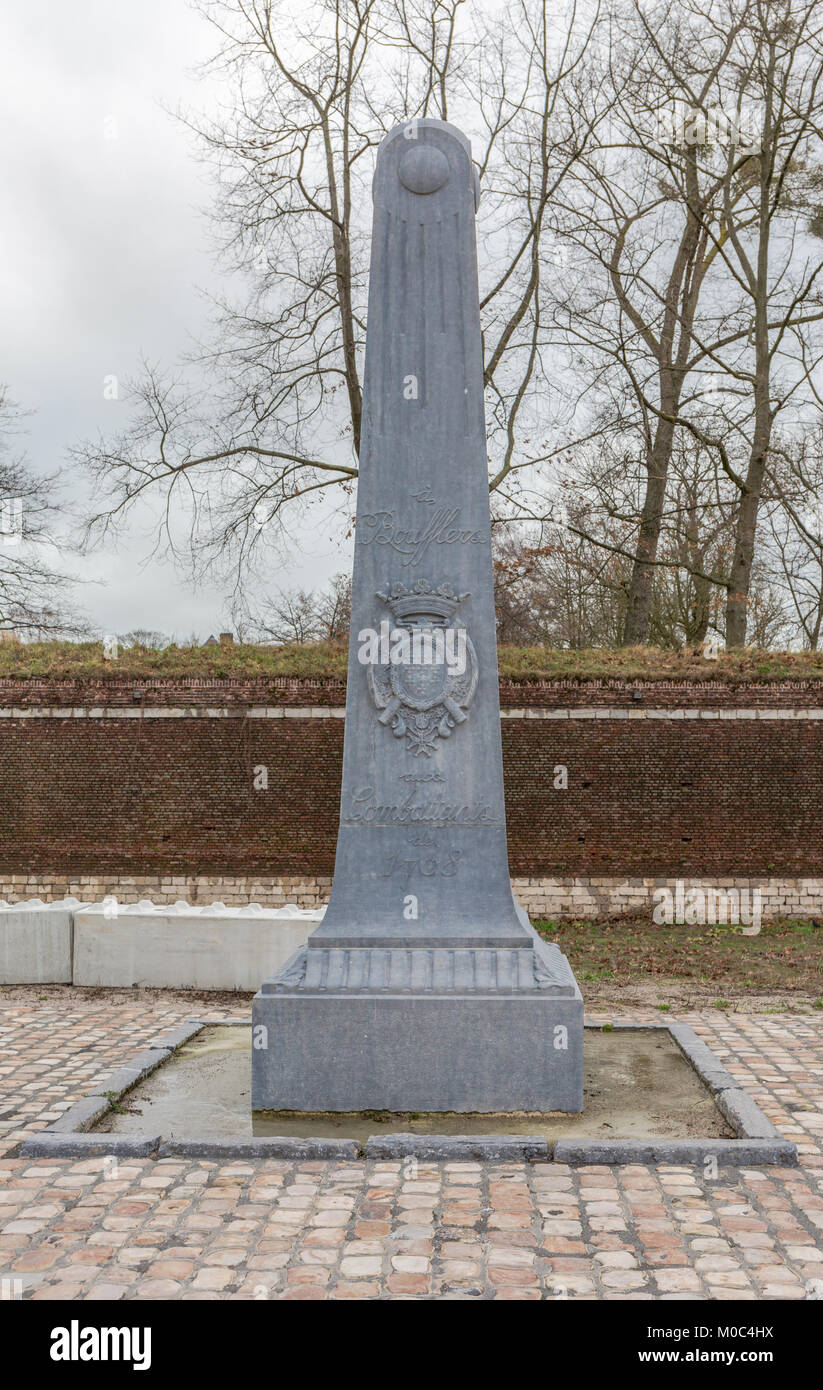 Monument du Maréchal Boufflers near the citadel of Lille, France Stock Photo