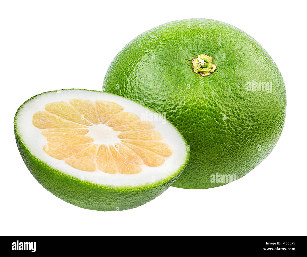 Citrus Sweetie or Pomelit, oroblanco isolated on white background Stock Photo