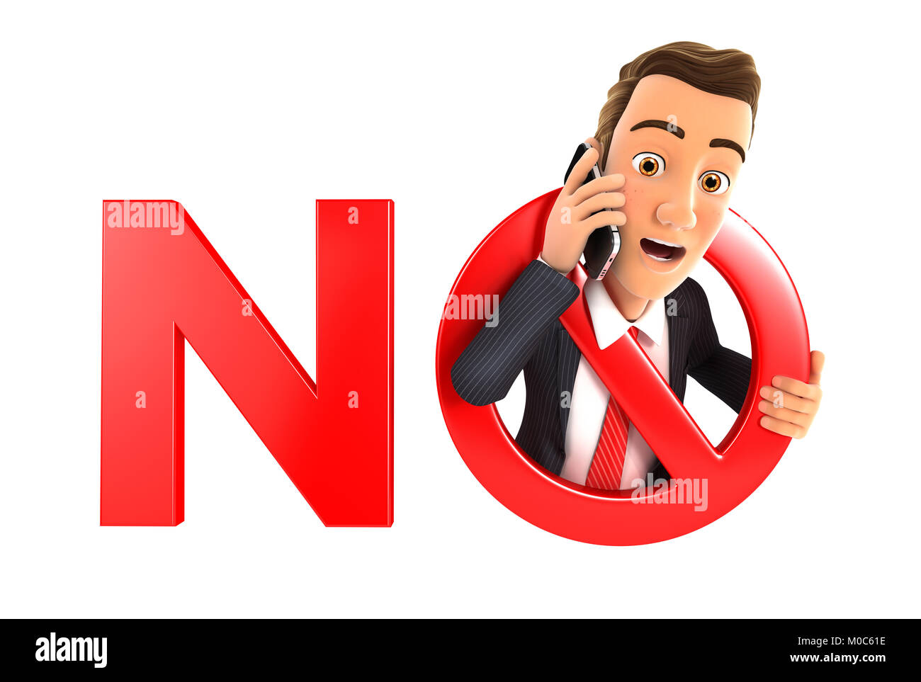 Curated visual reference: Picture Idea: 3D Businessman No Phone Concept Illustration With Isolated White
