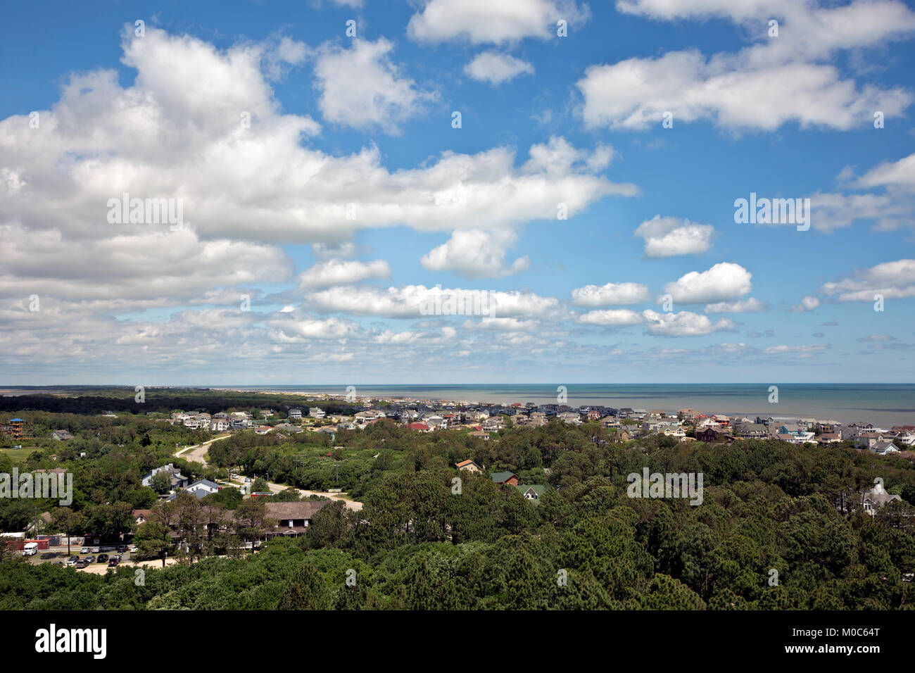 NC01359-00...NORTH CAROLINA - View south from the Observation Deck of the Currituck Beach Lighthouse on the Outer Banks at Corrola. Stock Photo