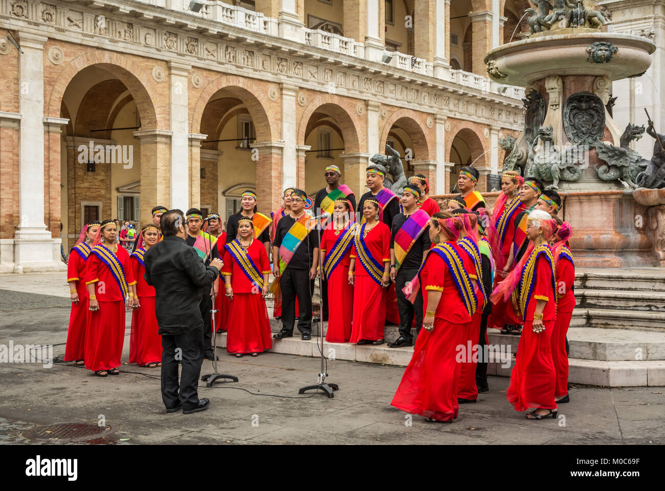 LORETO, Italy - juli 16, 2016 - International review of sacred music in the square of the Sanctuary of the Holy House of Loreto, Marches, Italy Stock Photo