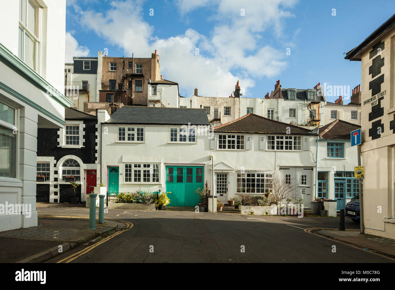 Backstreet in Hove, East Sussex, England. Stock Photo