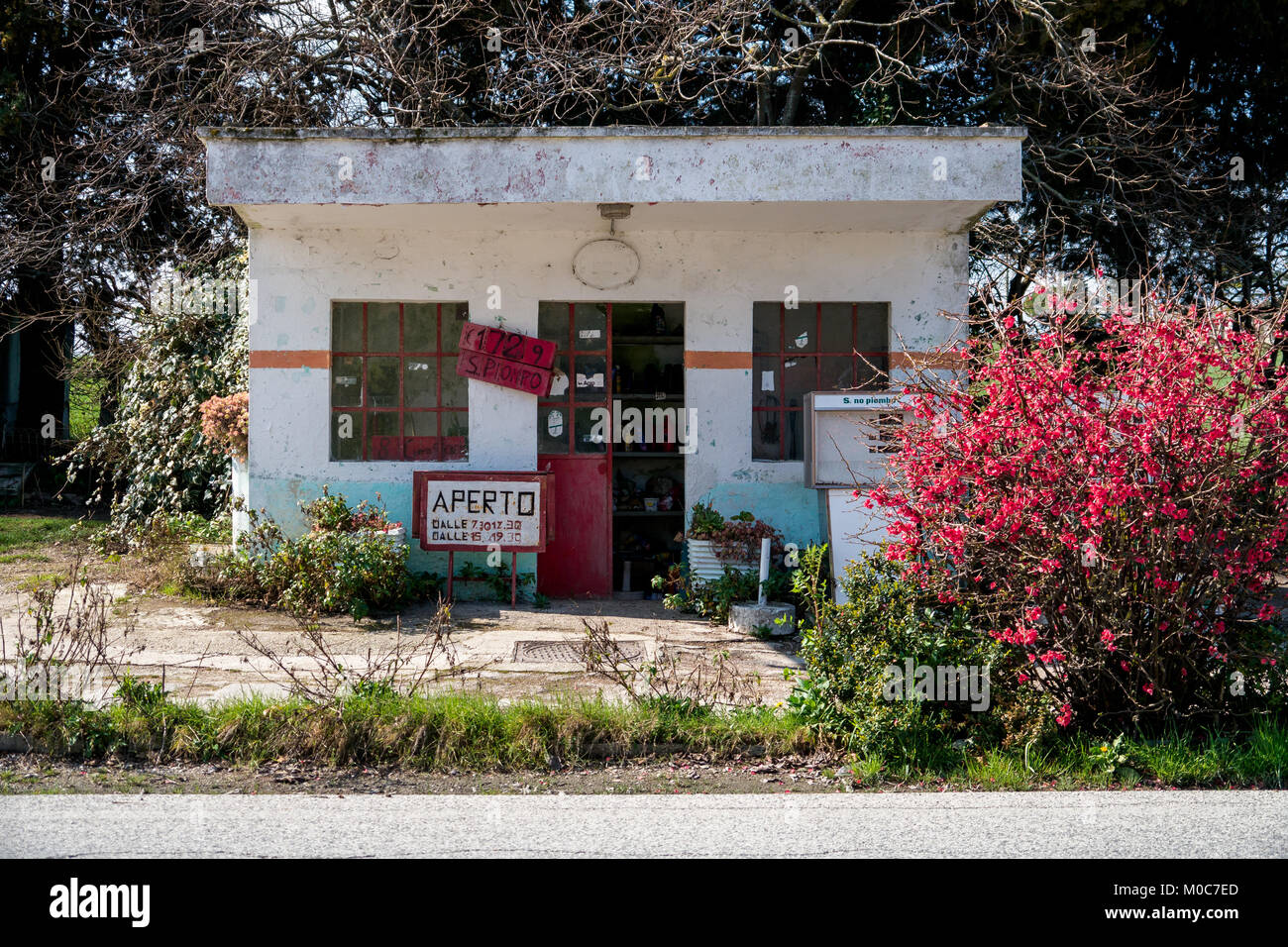 Old gas station in Italy Stock Photo Alamy