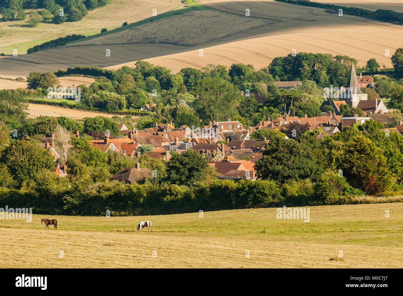 Summer afternoon at Alfriston village, East Sussex. South Downs National Park. Stock Photo