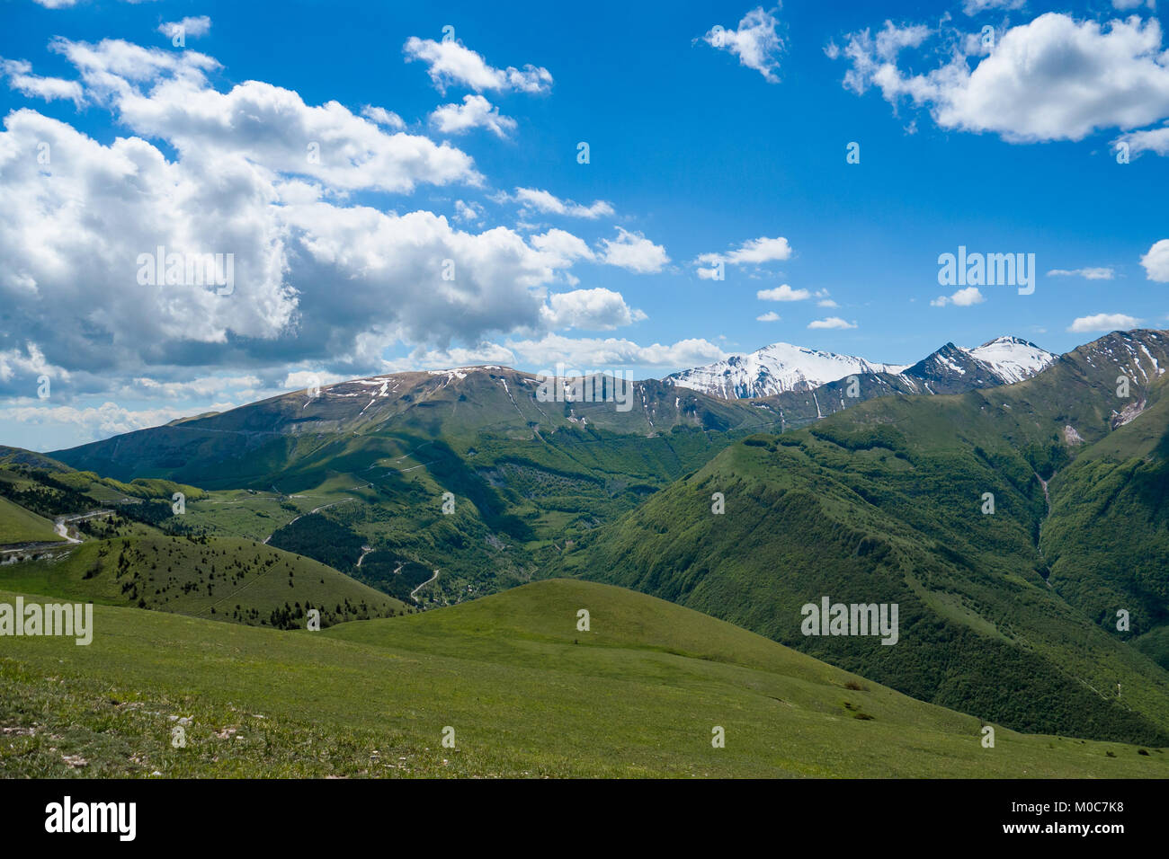 Panorama of Apennines mountain. Italy Stock Photo