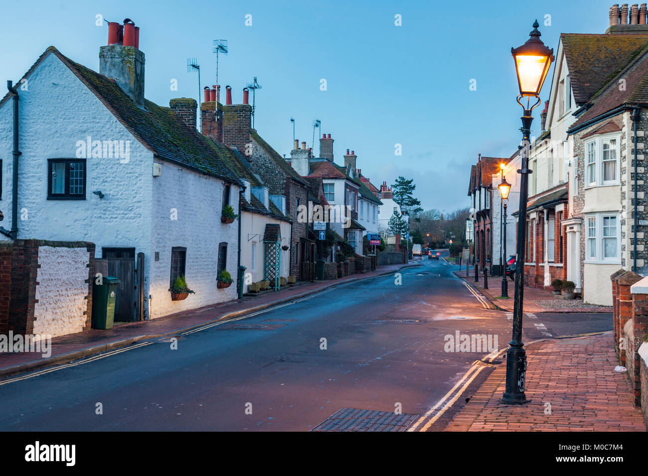 Evening in Rottingdean village, East Sussex, England. Stock Photo