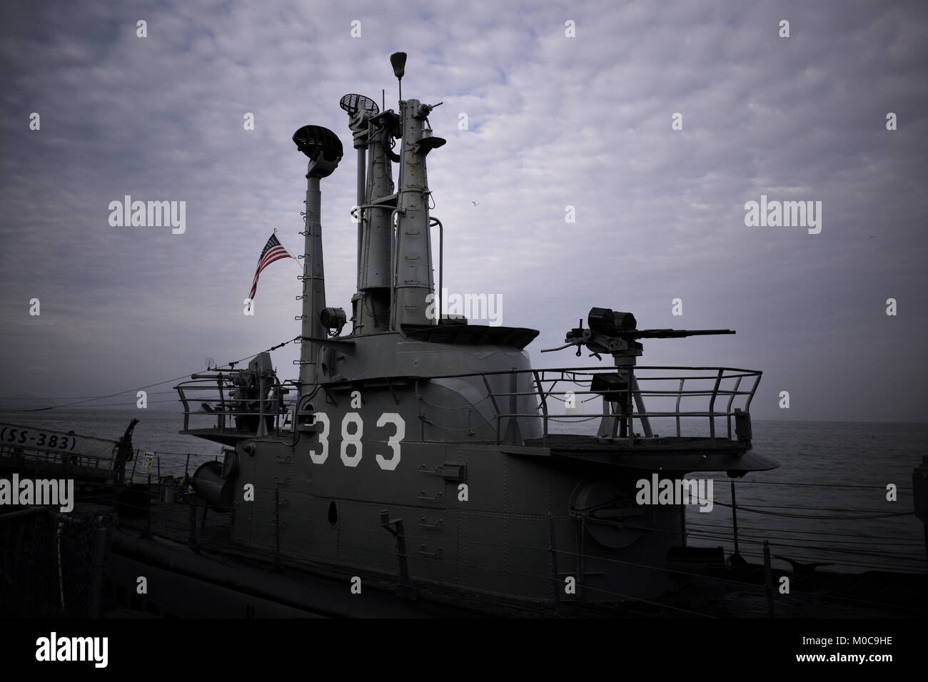 USS Pampanito WWII submarine berthed in San Francisco's Fisherman's Wharf. Stock Photo
