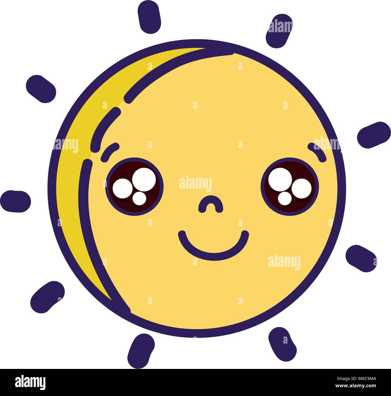 happy sun natural weather kawaii Stock Vector Image & Art - Alamy