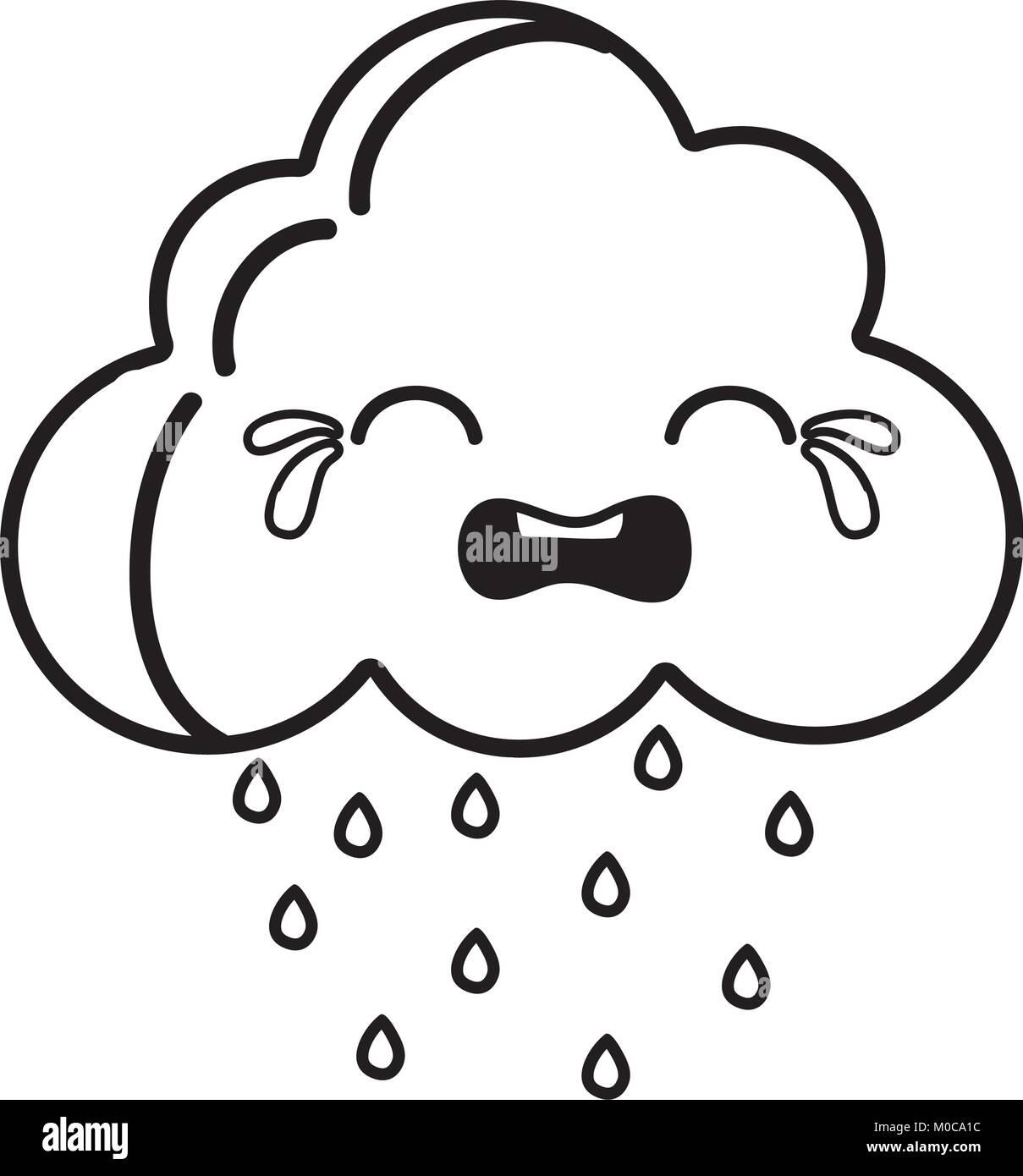 line crying natural cloud weather kawaii Stock Vector Image & Art - Alamy