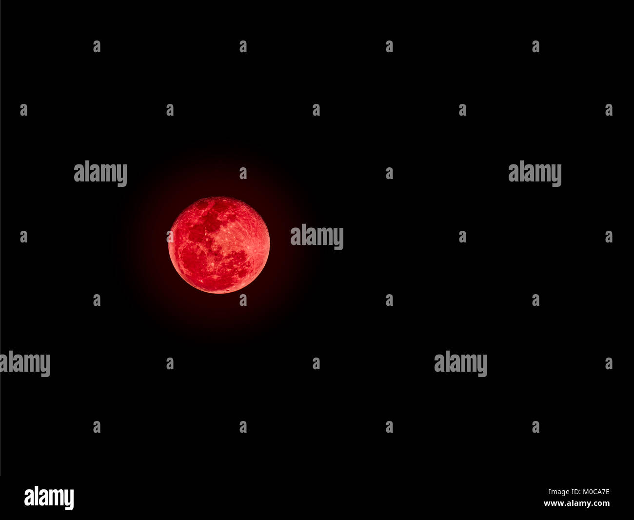 Bloodmoon or red moon,a natural phenomenon, on dark sky Stock Photo - Alamy